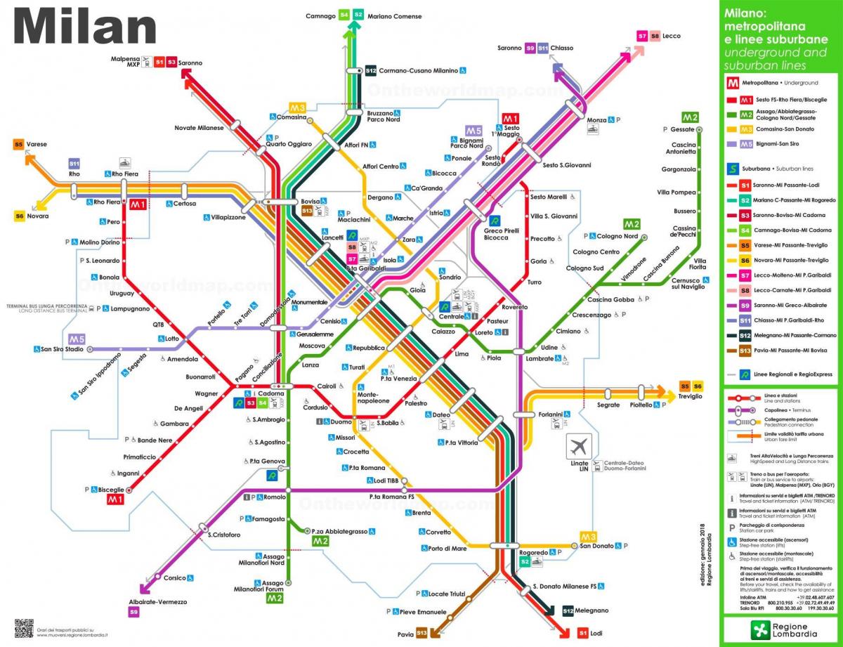 Verkehrsplan Mailand